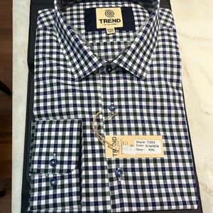 Trend by F/X Fusion Men’s Dress Shirt Olive Texture Multicheck